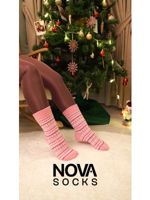 Nova Socks 3 Lü Yün Çorap Desenli