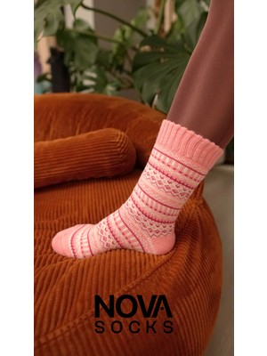 Nova Socks 3 Lü Yün Çorap Desenli