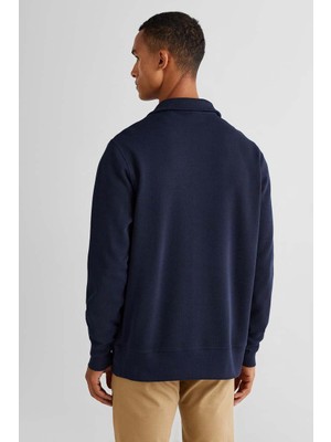 Gant Erkek Regular Fit Yarım Fermuarlı Sweatshirt - Lacivert