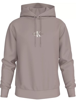 Calvin Klein Erkek Monologo Hoodıe Sweatshirt - Gri