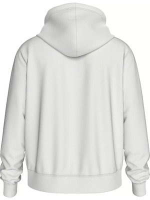 Calvin Klein Kadın Monologo Regular Hoodıe Sweatshirt - Beyaz