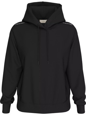 Calvin Klein Kadın Logo Elastıc Hoodıe Sweatshirts - Siyah