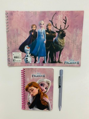 Keskin Kırtasiye Seti ( Frozen Resim Defteri 17*24 - Frozen Not Defteri - Üçgen Uçlu Kalem )-1