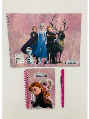 Keskin Kırtasiye Seti ( Frozen Resim Defteri 17*24 - Frozen Not Defteri - Üçgen Uçlu Kalem )-2