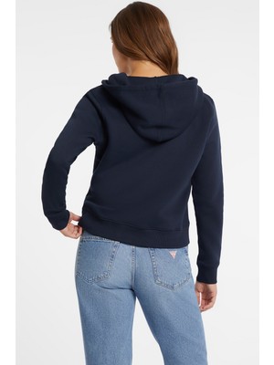 Guess Kadın Fermuarlı Sweatshirt - Lacivert