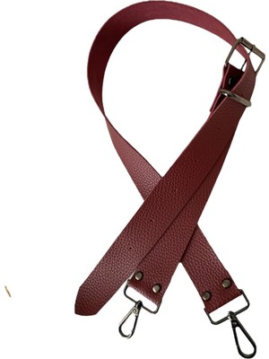 Yumakça Kemer Tokalı Ayarlanabilir Çanta Askısı 130 Cm* 4 cm Bordo Renk Krom Kancalı