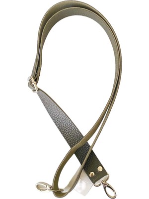 Yumakça Sürgü Tokalı Ayarlanabilir Çanta Askısı 135 Cm* 3 cm Haki Renk Gümüş Kancalı