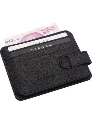 Tergan Siyah Deri Unisex Kredi Kartlık 01533U9G