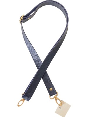 Yumakça Sürgü Tokalı Ayarlanabilir Çanta Askısı 135 Cm* 2.5 cm Lacivert Renk Altın Kancalı