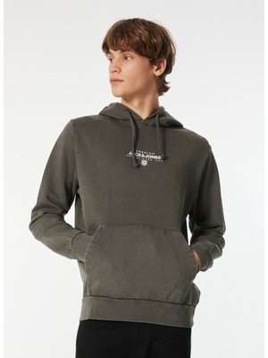 Jack & Jones Kapüşon Yaka Siyah Erkek Sweatshırt 12262430_JPRBLUAXTON Sweat Hood