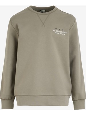gmg firenze Bisiklet Yaka Sol Göğüs Üzeri Baskılı Erkek Sweatshirt
