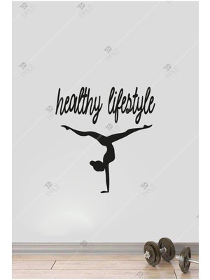 Healthy Lifestyle Sağlıklı Yaşam Pilates Duvar Dekor Ahşap Tablo 35X34