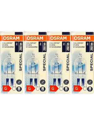 Osram Halopin Oven 25W 2700K (Sarı Işık) G9 Duylu Halojen Fırın Ampulü (4 Adet)