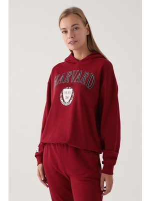 Harvard Kadın Bordo Sweatshirt