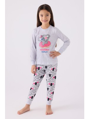 Rolypoly Kız Çocuk Gri Pijama Takımı