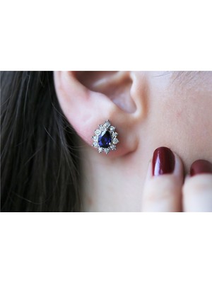 Noche Diamond 1,89 Karat Safir Pırlanta Küpe