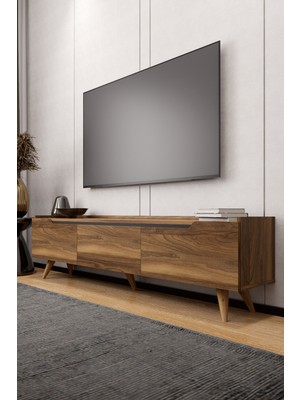 Lifedeco Tv Ünitesi Tesbih Kapaklı Ayaklı Eğri Kenar LD-3003-TAEK