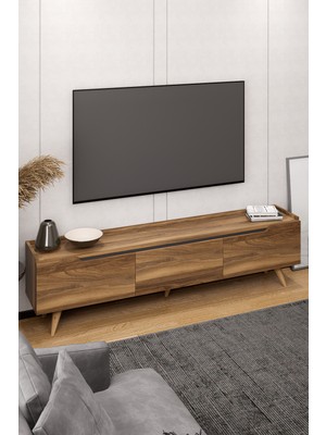 Lifedeco Tv Ünitesi Tesbih Kapaklı Ayaklı Eğri Kenar LD-3003-TAEK