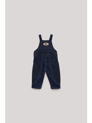 GB Baby Bg Store Erkek Bebek Lacivert Örme Salopet Kısa Kol Düz Desenli Rahat Kullanım