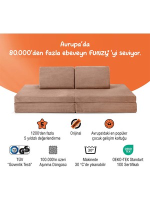 Funzy Mini Funzy Oyun Parkuru Çocuk Kanepesi Seti Modüler, Yaratıcı, Yer Tasarruflu & Oeko Teks 100