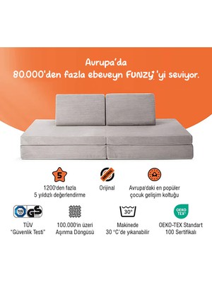 Funzy Mini Funzy Oyun Parkuru Çocuk Kanepesi Seti Modüler, Yaratıcı, Yer Tasarruflu & Oeko Teks 100