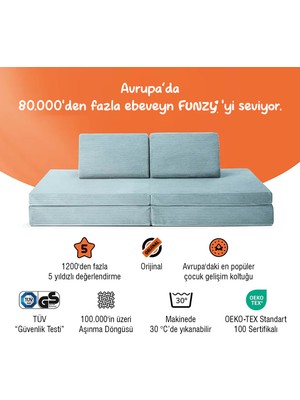 Funzy Mini Funzy Oyun Parkuru Çocuk Kanepesi Seti Modüler, Yaratıcı, Yer Tasarruflu & Oeko Teks 100