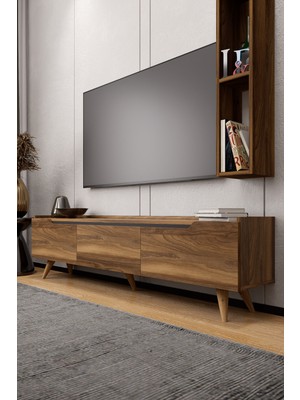 Lifedeco Tv Ünitesi Tesbih Kapaklı Ayaklı Eğri Kenar 1 Raflı LD-3003-TAEK1R