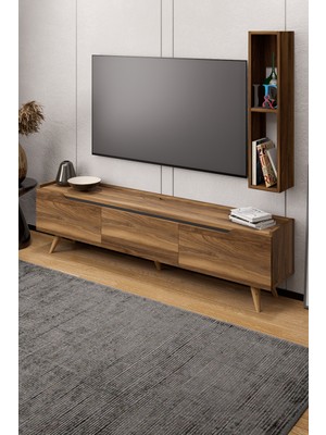 Lifedeco Tv Ünitesi Tesbih Kapaklı Ayaklı Eğri Kenar 1 Raflı LD-3003-TAEK1R