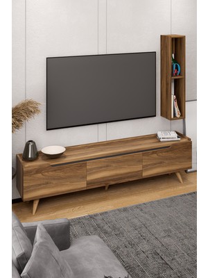 Lifedeco Tv Ünitesi Tesbih Kapaklı Ayaklı Eğri Kenar 1 Raflı LD-3003-TAEK1R