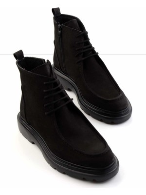 Bambi Siyah Nubuk  Deri Erkek Bot & Bootie E02401702101