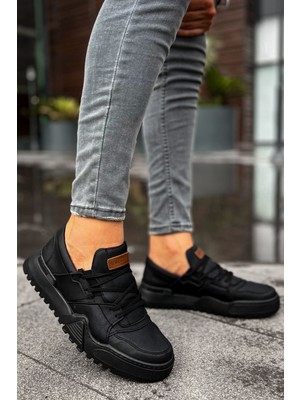 Tarzbu Siyah Renk Sneaker Erkek Ayakkabı Siyah Taban TB067