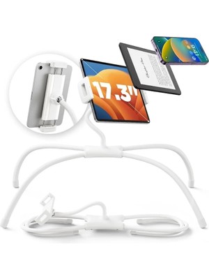 Bix Saiji Q2T 360° Ayarlanabilir Tablet ve Telefon Standı – Yatak, Masa, Zemin ve Araba Için Esnek ve Dayanıklı Monitör ve Telefon Tutucu, Hafif ve Taşınabilir Tasarım