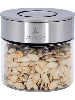Aryıldız Timeless Cam Saklama Kabı 390 ml Metal Kapaklı Dayanıklı ve Şeffaf Tasarım