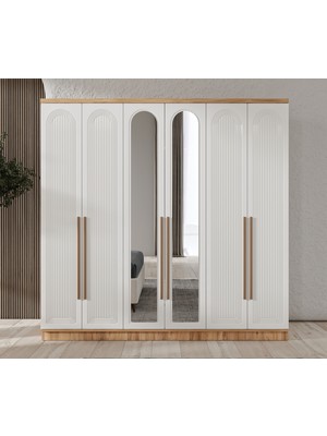 GuneyStore Rosa 6 Kapaklı Gardırop Mdf Yatak Odası Takımı