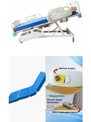 4 Motorlu Full Abs Hasta Karyolası + 4 Parçalı Yatak + Baklava Tipi Havalı Yatak Takım