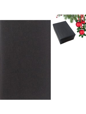 Roco Paper Co. İtalyan Premium Hediye Paketleme Kağıdı, Paket, Ambalaj Kağıdı, Kraft & Siyah, No 798, 70 x 200Cm
