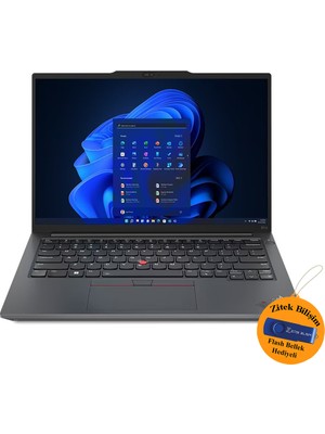 Lenovo E14 Gen6 Intel Ultra 7-155H 48 GB Ram 1 Tb SSD Freedos 14" FHD Taşınabilir Bilgisayar 21M70031TX ZI707 + Zitek 16 GB Flash Bellek