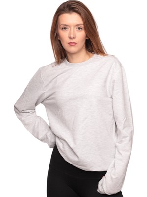 BYR Byrsim Bisiklet Yaka Kadın Sweatshirt 0149 Kod/renk: Açık Gri Byrnew