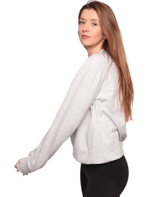 BYR Byrsim Bisiklet Yaka Kadın Sweatshirt 0149 Kod/renk: Açık Gri Byrnew