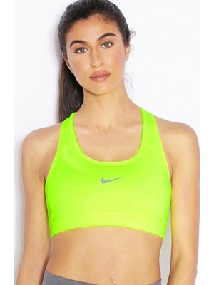 Nike Dri Fit Victory Compression Bra Kadın Bustiyer Sporcu Sütyeni Neon Sarı