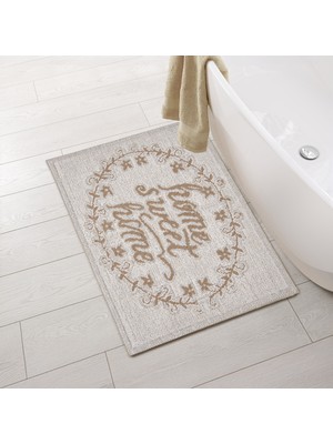 Evidea Soft Home Sweet Home Banyo Paspası - Ekru - 50X80 cm