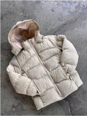 Miniğimin Cicileri The Kapüşonlu Erkek Çocuk şişme mont - Bej