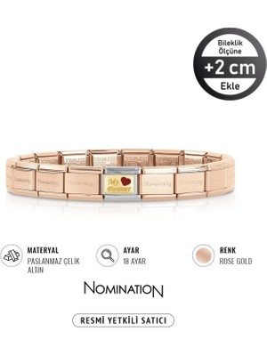 Nomination Italy Composable Klasik 18K Altın My Forever Paslanmaz Çelik Bileklik Rose