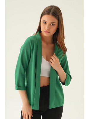 6382-1 Kol Katlamalı Ceket Benetton Yeşili