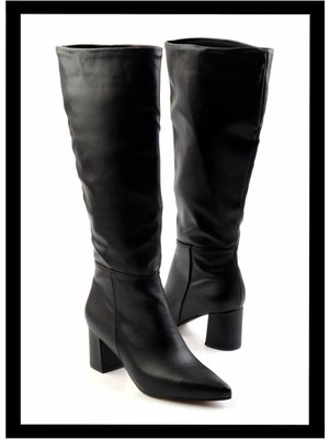 Bambi Siyah Kadın Çizme K03058129009