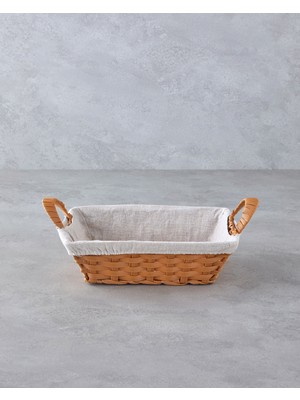 English Home Pastora Plastik Rattan Ekmek Sepeti 34X20X12 cm Bej