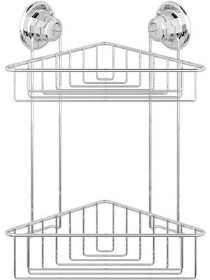 Tekno Trust Vakumlu Iki Katlı Banyo Duş Rafı Krom DM257