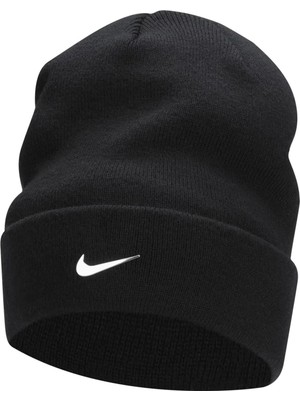 Nike Kid's  Cuffed Beanıe  Çocuk Manşetli Metal Swooshlu Bere Siyah