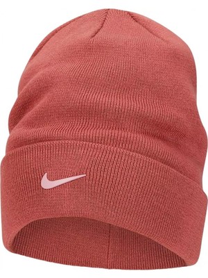 Nike Kid's  Cuffed Beanıe  Çocuk Manşetli Metal Swooshlu Bere Bordo