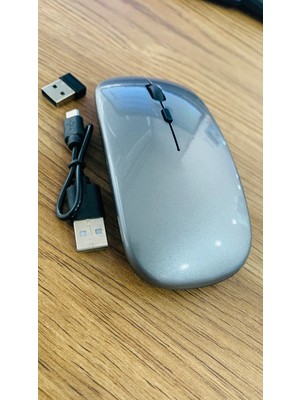 Ata Elektronik Slim Sessiz ŞARJ EDİLEBİLİR MOUSE Kendinden Pilli Bataryalı Laptop Uyumlu Kablosuz Wıreless Optik Fare Mouse Maus 2.4g USB şarzlı pilli